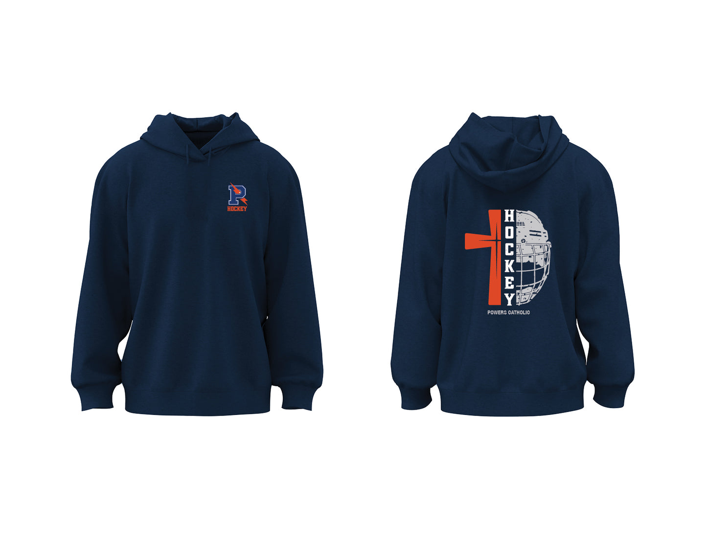 Powers Catholic Hockey Cross + Cage Hoodie