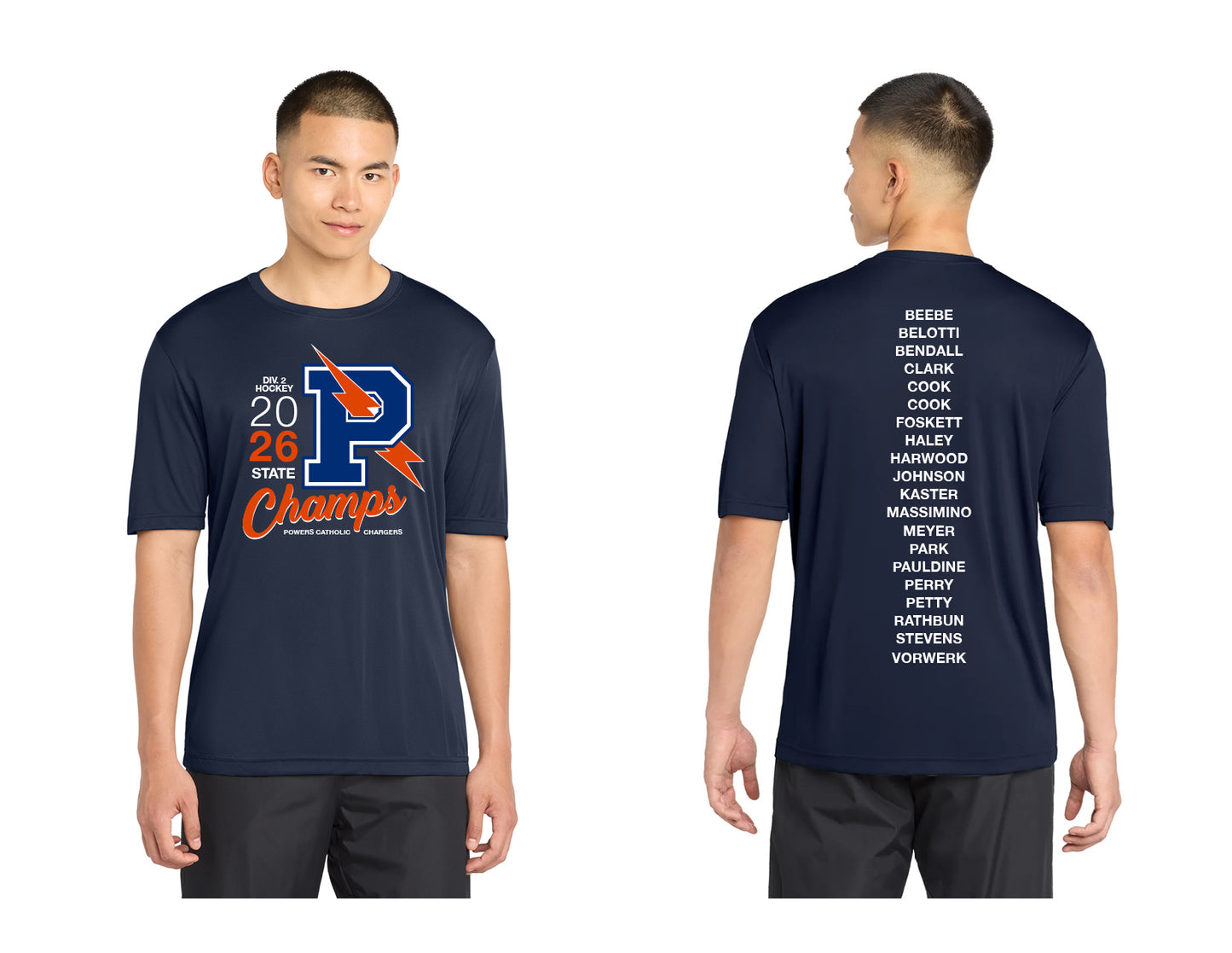 Flint Powers 2026 State Champions Long Sleeve Tee Shirt (Style B)