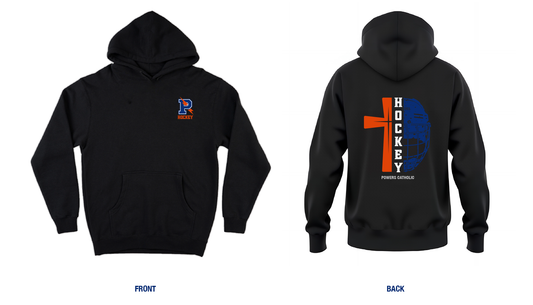 Powers Catholic Hockey Cross + Cage Hoodie