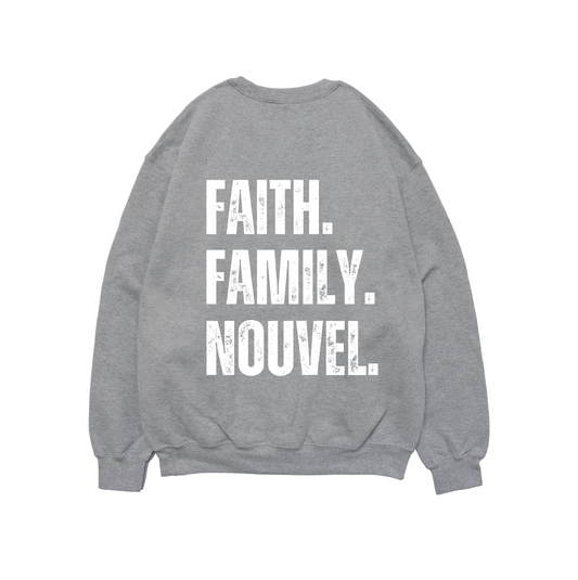 Number and "Faith. Family. Nouvel." Sweatshirt (Customizable)