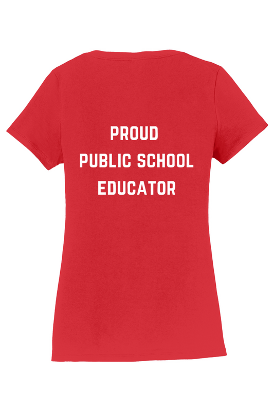 SLEA #REDforED Women's V-Neck Shirt - Supporter