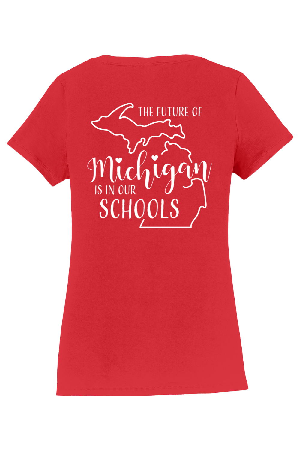 SLEA #REDforED Women's V-Neck Shirt - The Future of Michigan is in our Schools