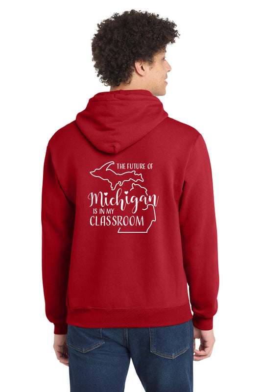 SLEA #REDforED Hooded Sweatshirt - The Future of Michigan is in my Classroom