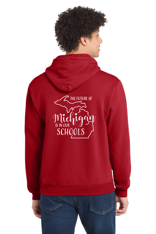 SLEA #REDforED Hooded Sweatshirt - The Future of Michigan is in our Schools