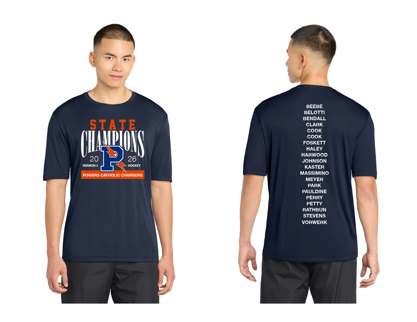 Flint Powers 2026 State Champions Long Sleeve Tee Shirt (Style A)