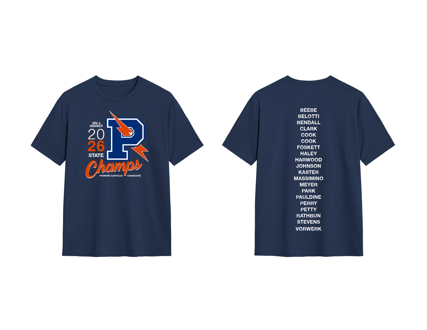 Flint Powers 2026 State Champions Tee Shirt (Style B)