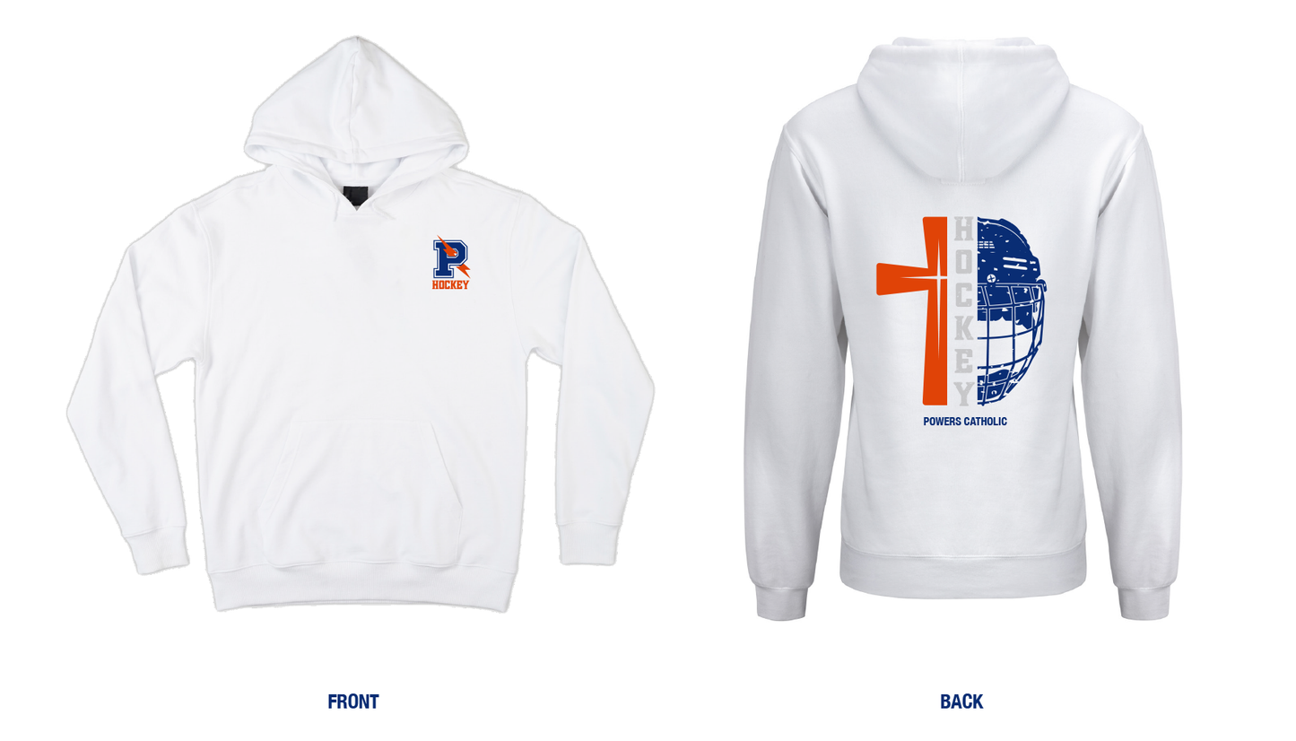 Powers Catholic Hockey Cross + Cage Hoodie