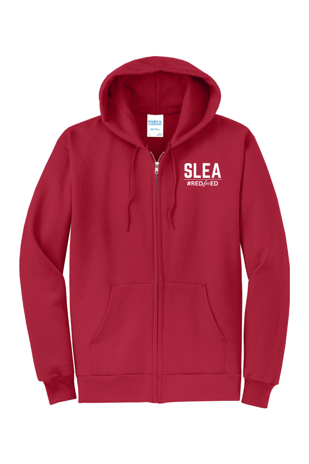 SLEA #REDforED Port & Company Core Fleece Full-Zip Hooded Sweatshirt