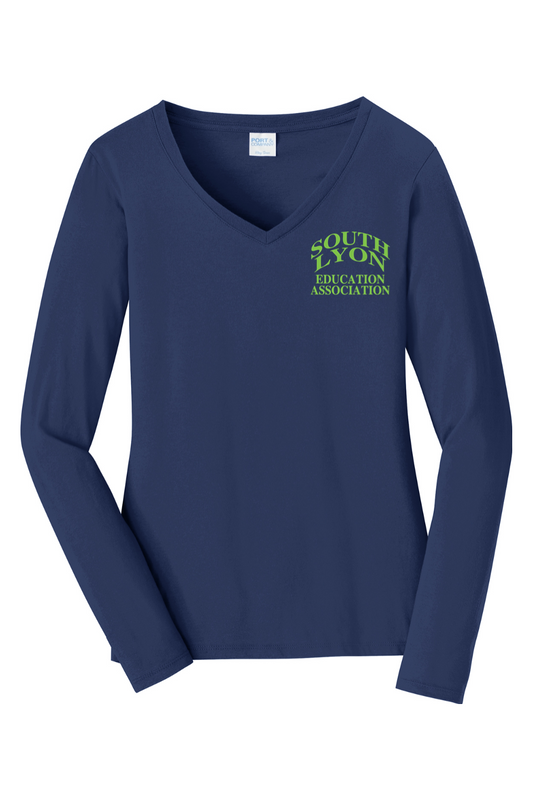 Port & Company Ladies Long Sleeve Fan Favorite V-Neck Tee