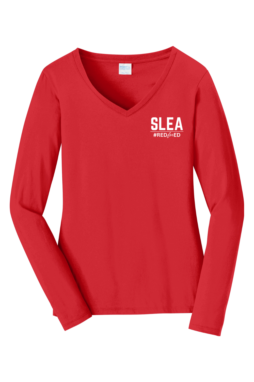 Port & Company Ladies Long Sleeve Fan Favorite V-Neck Tee - My Classroom