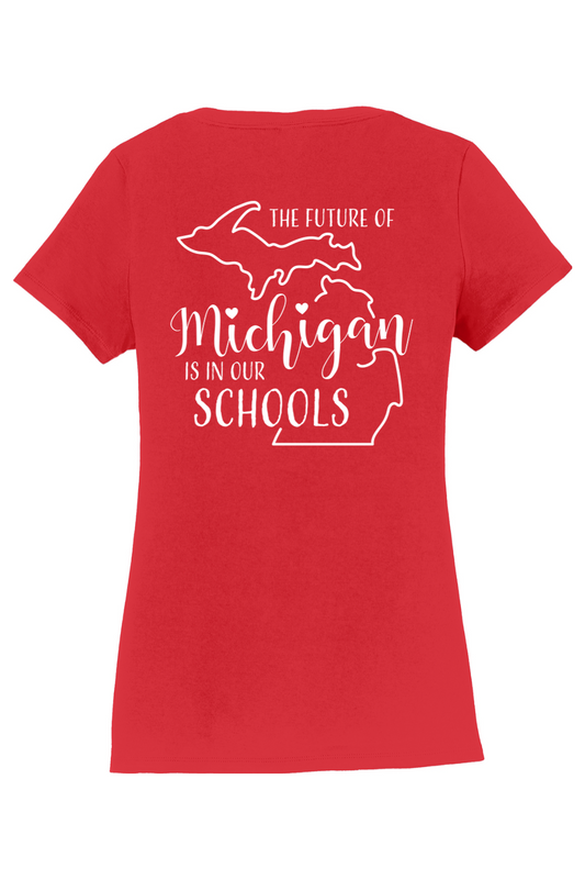 SLEA #REDforED Women's V-Neck Shirt - Our Schools
